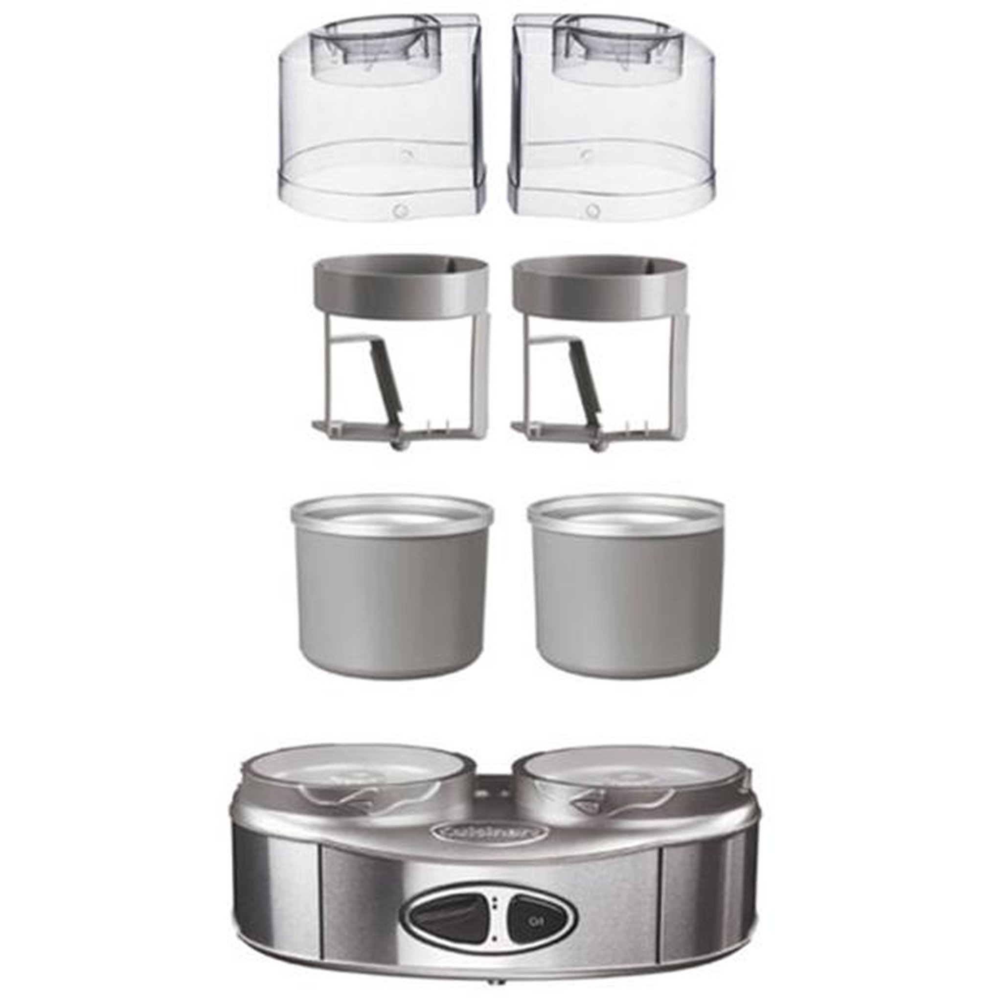 Voir la diapositive 2 : Cuisinart Sorbetière 2x1l 50w aluminium brossé - ICE40BCE