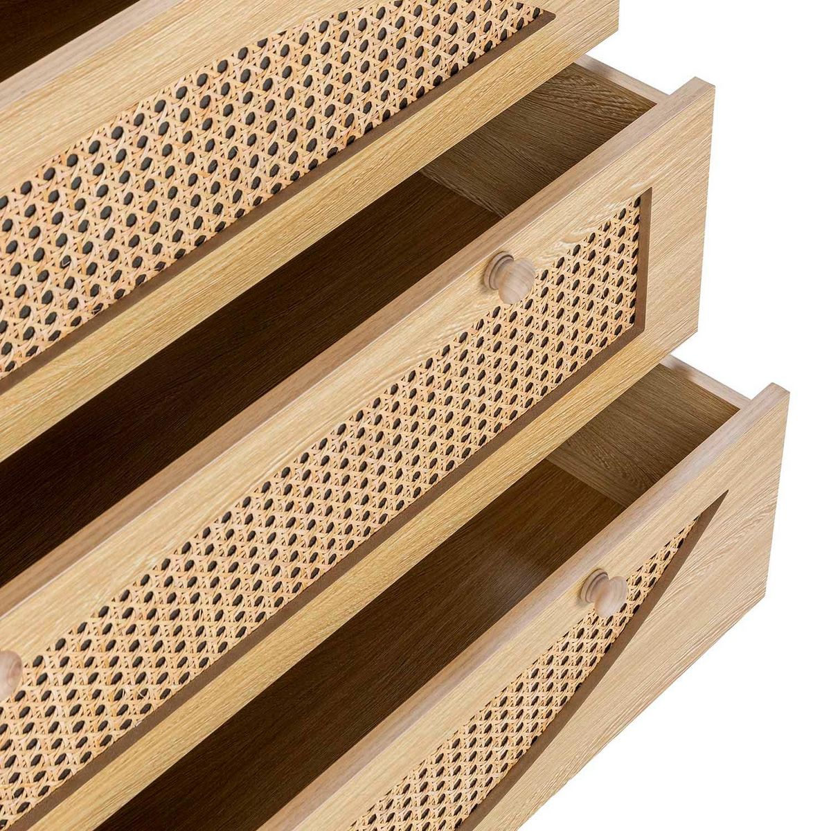 VS VENTA-STOCK Commode Luna 3 tiroirs couleur chêne