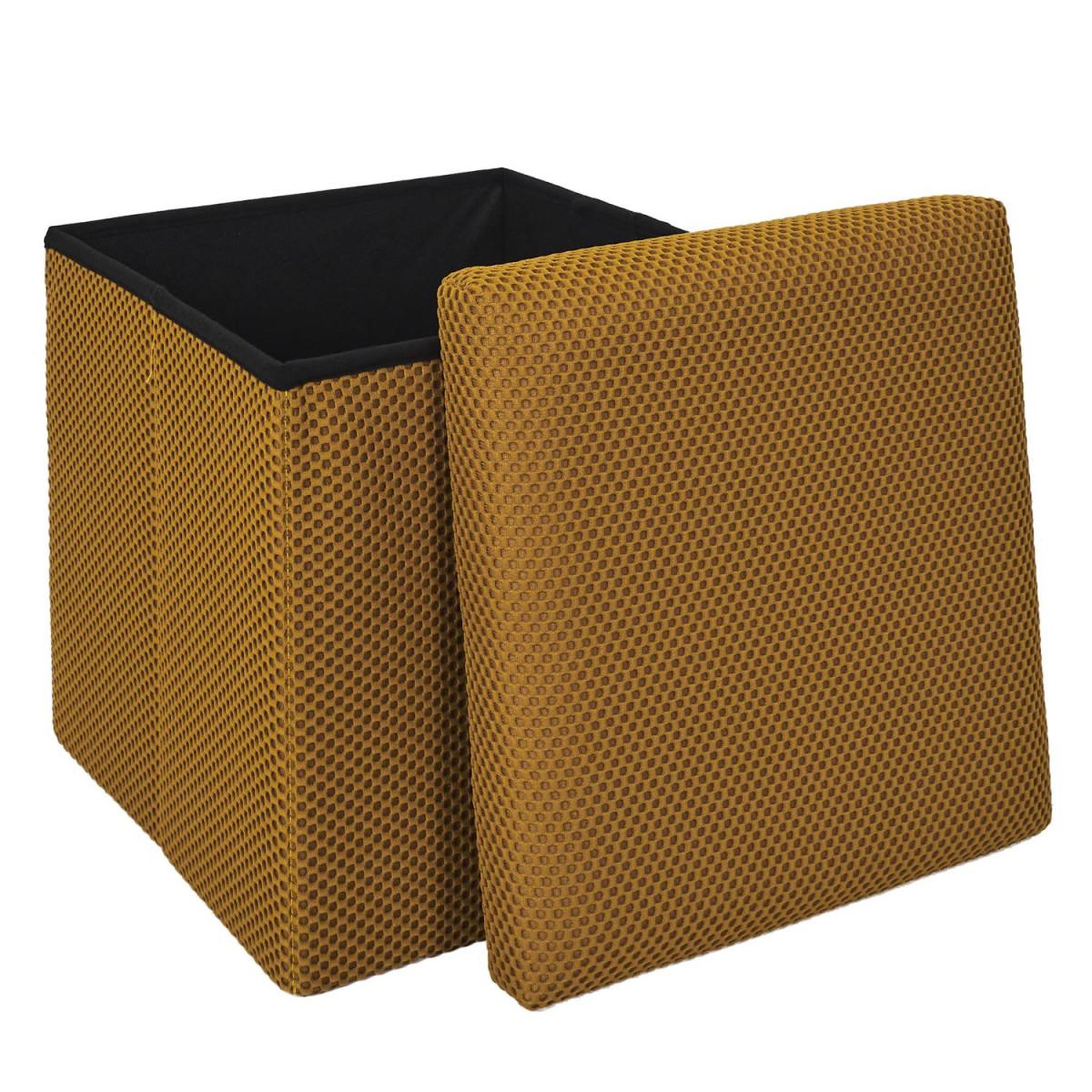 Voir la diapositive 3 : The Home Deco Factory Pouf coffre pliable  atome  38cm jaune