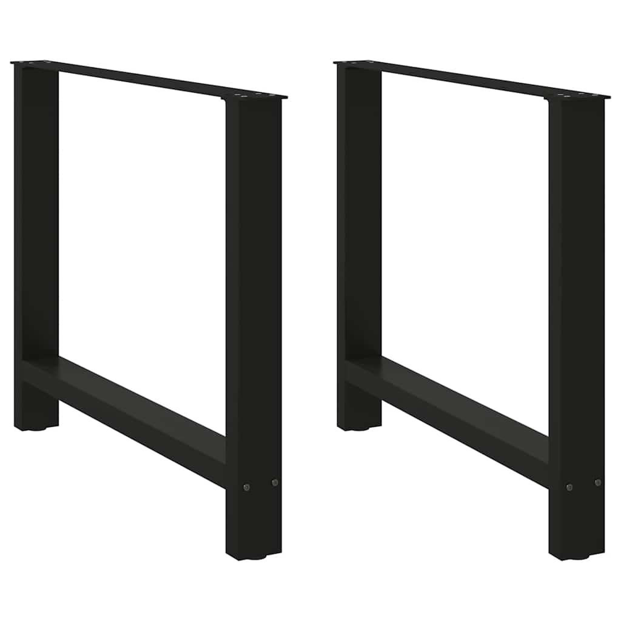 VIDAXL Pieds de table basse noir 2 pcs 100x(72-73) cm acier