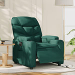 VIDAXL Fauteuil inclinable electrique Vert fonce Tissu