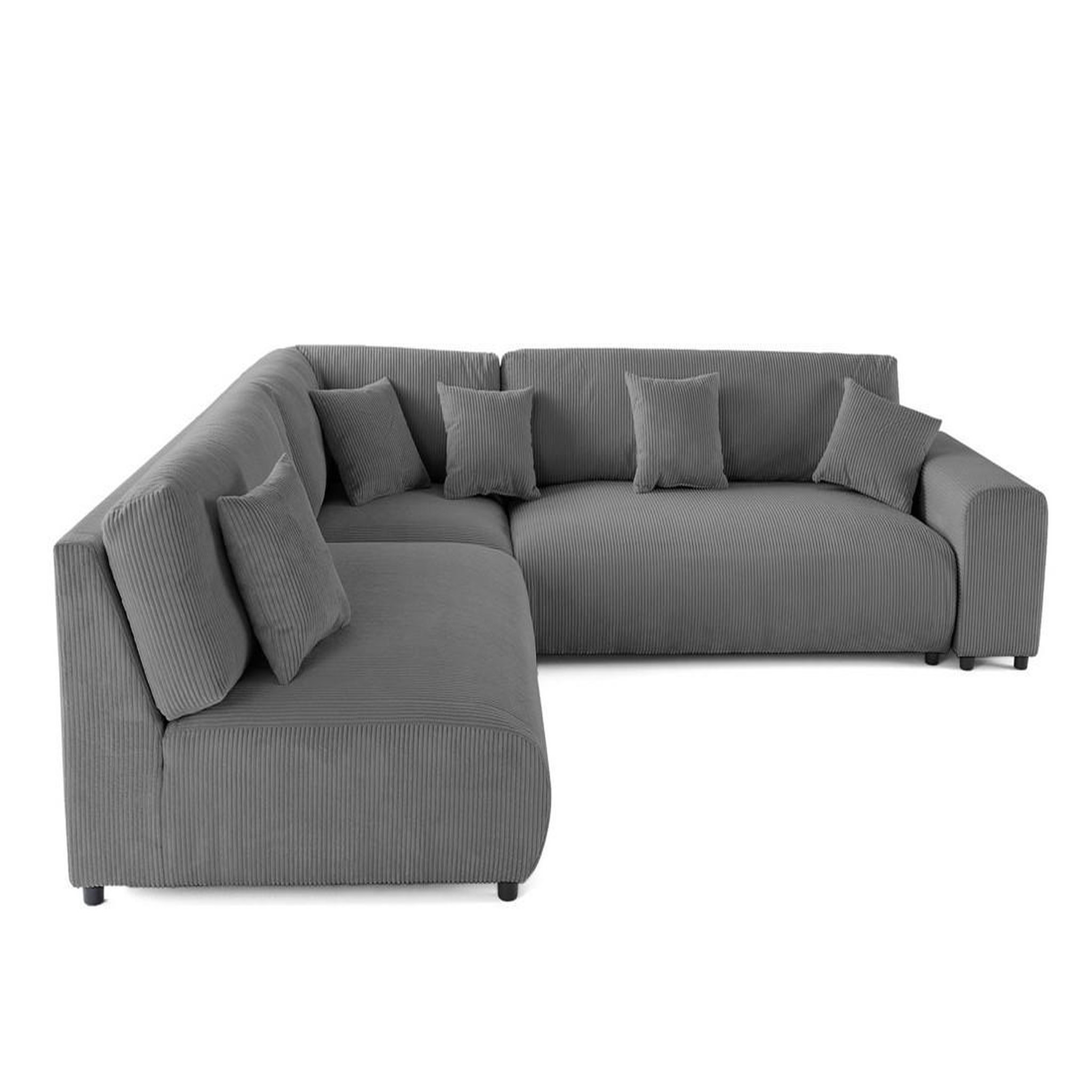 Voir la diapositive 4 : BEST MOBILIER Garance - canapé modulable d'angle gauche - 6 places - en velours côtelé