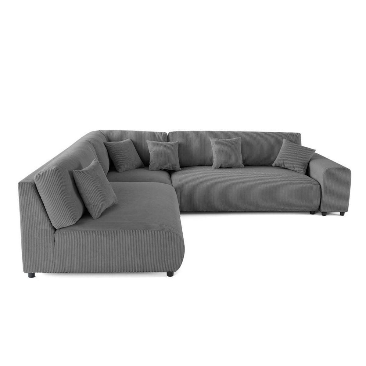 LISA DESIGN Garance - canapé modulable d'angle gauche - 6 places - en velours côtelé