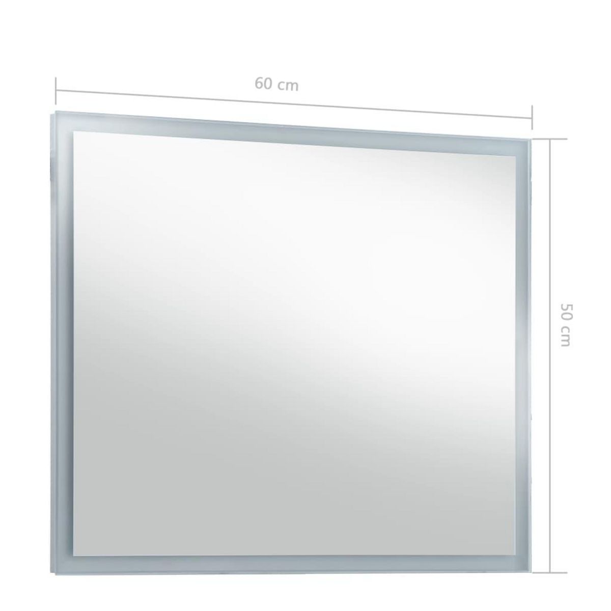 VIDAXL Miroir mural a LED pour salle de bains 60x50 cm
