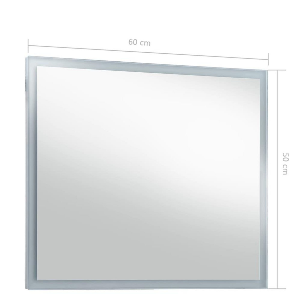 VIDAXL Miroir mural a LED pour salle de bains 60x50 cm