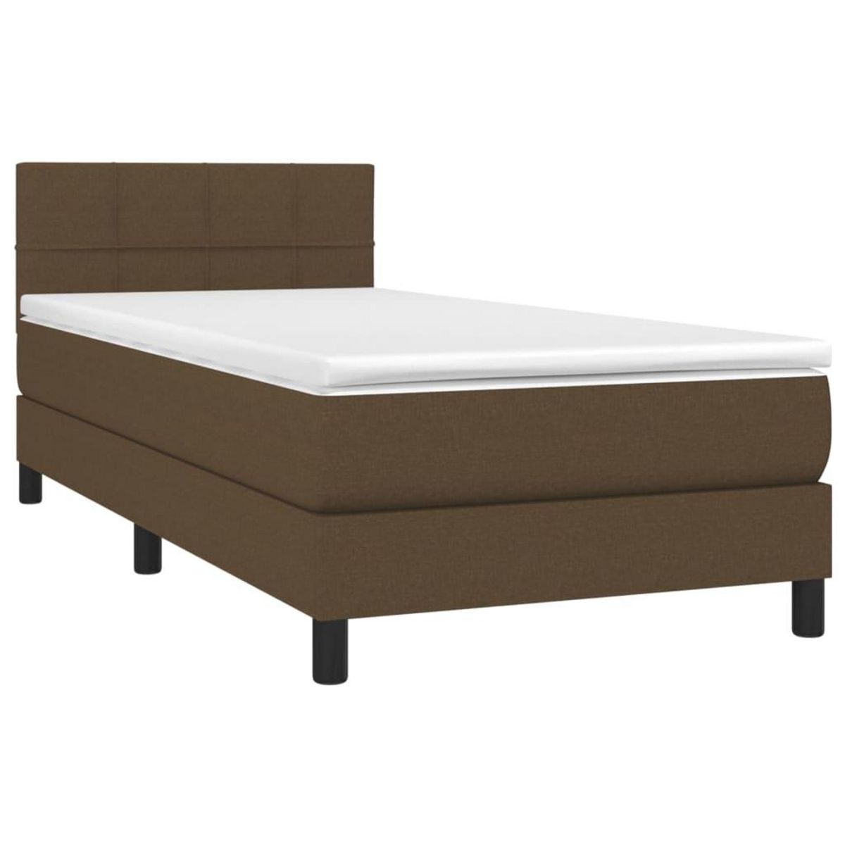 VIDAXL Sommier a lattes de lit et matelas et LED Marron fonce 80x200cm