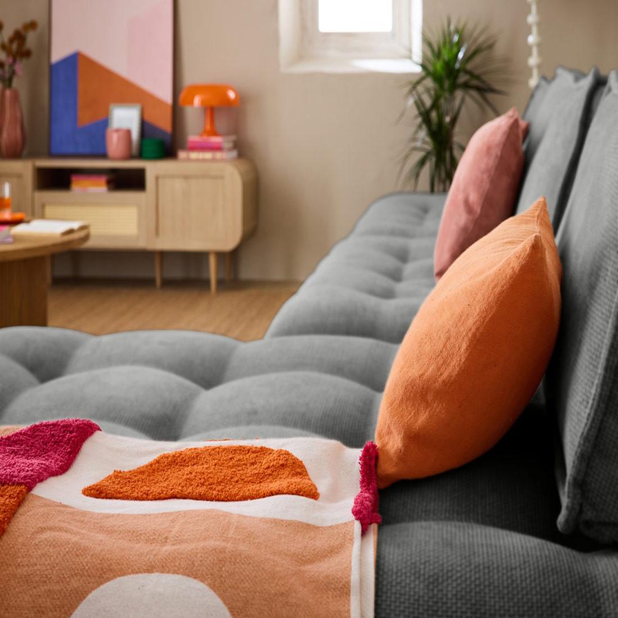 Voir la diapositive 5 : LISA DESIGN Marisol - canapé d'angle modulable 4 places - velours texturé