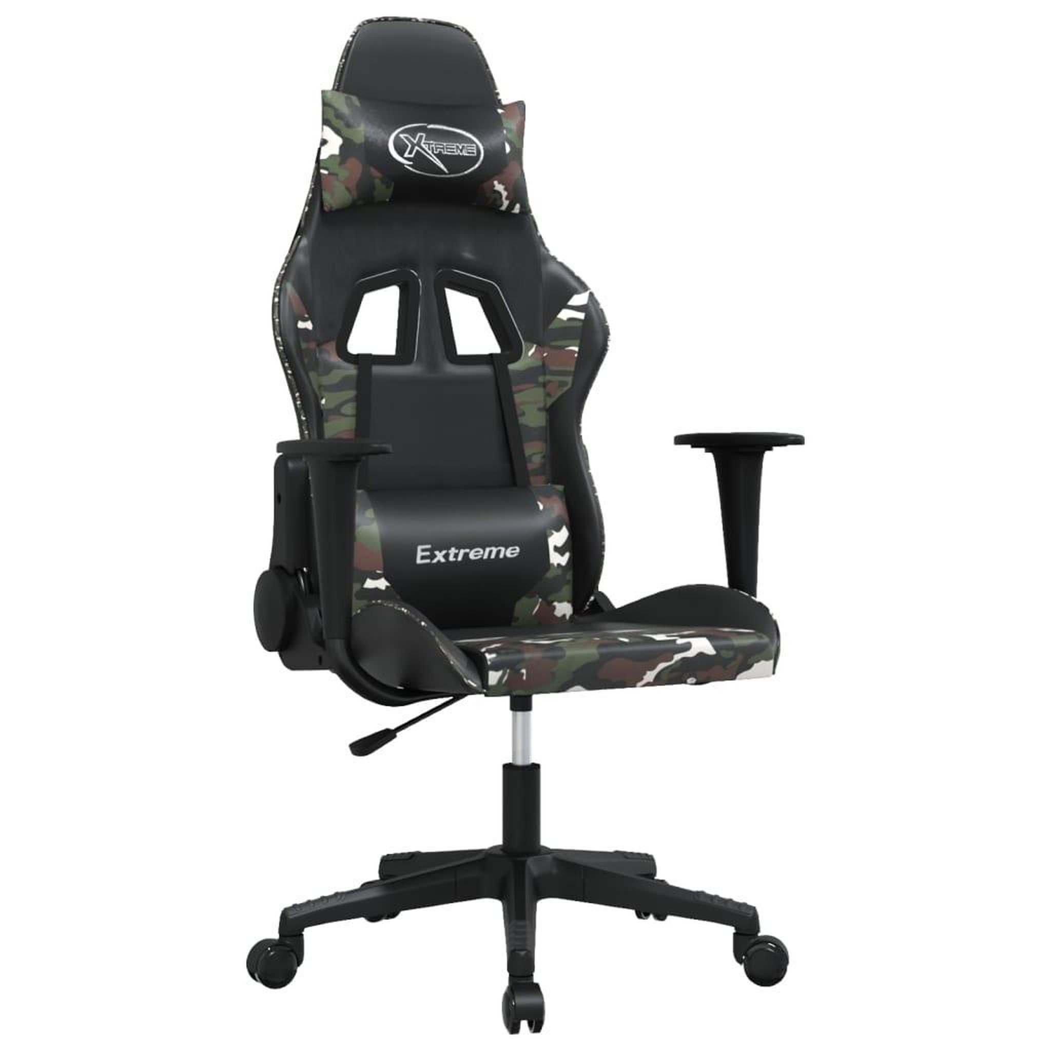 Voir la diapositive 2 : VIDAXL Chaise de jeu Noir et camouflage Similicuir