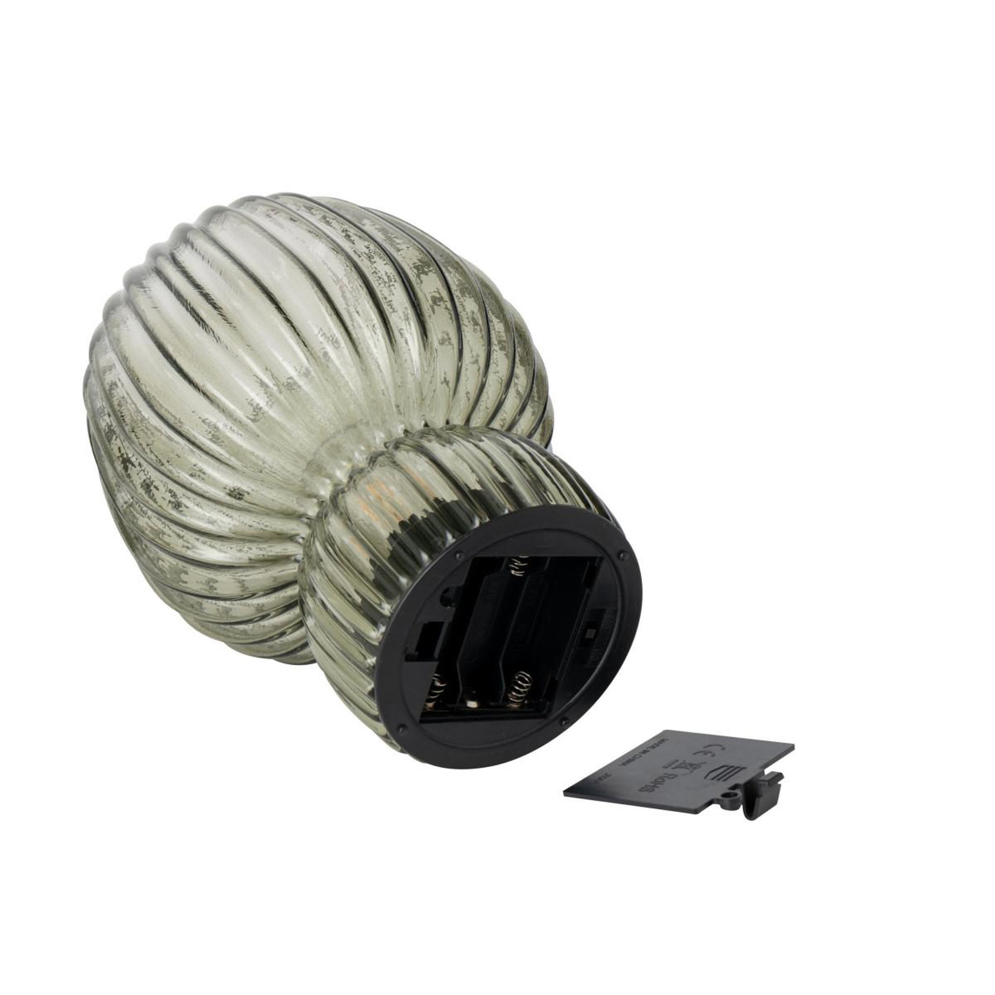 Voir la diapositive 3 : J-LINE Lampe à poser sans fil en verre  aura  21cm vert olive