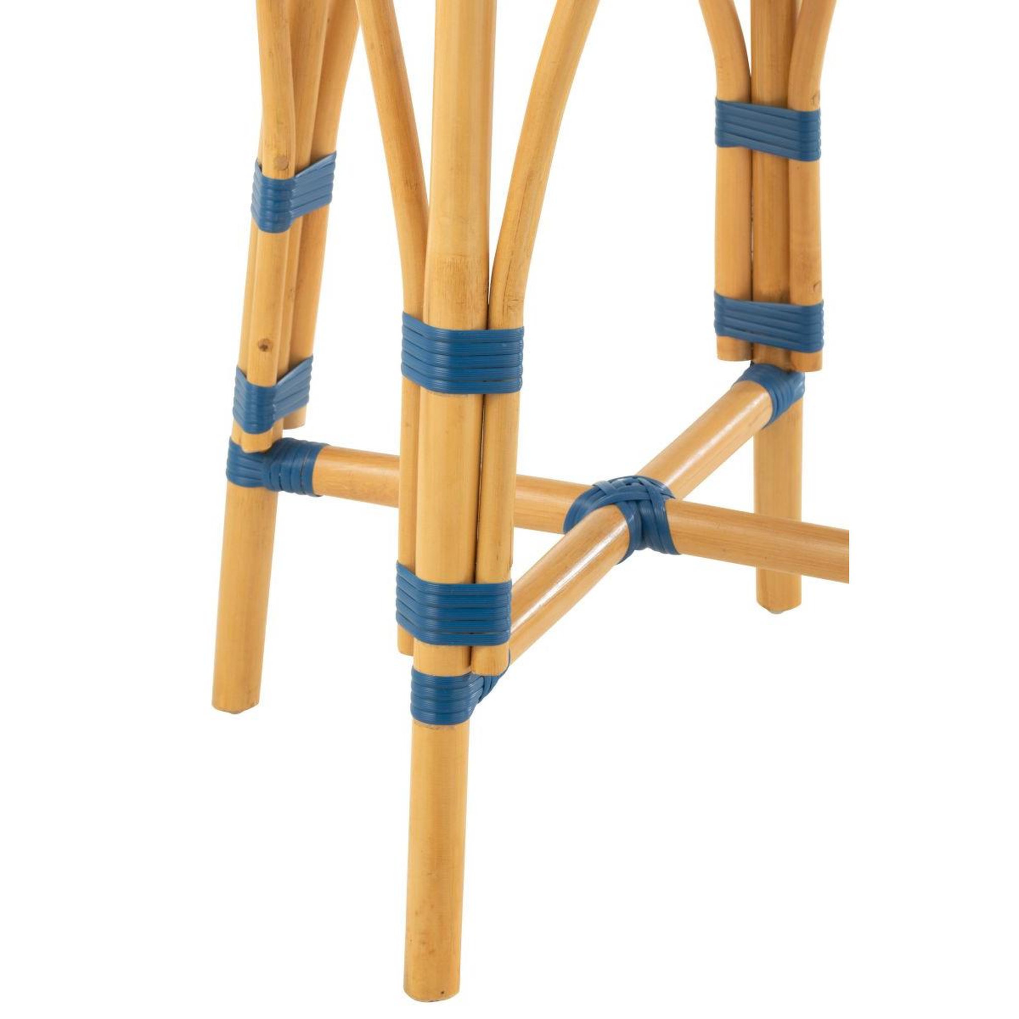 Voir la diapositive 4 : J-LINE Tabouret de bar en rotin  danial  65cm bleu
