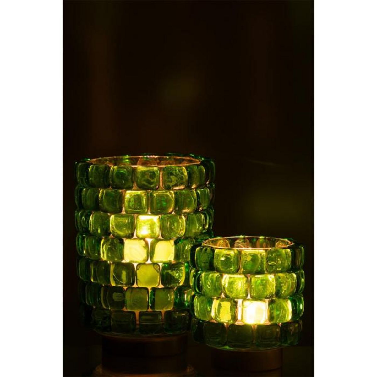 Paris Prix Photophore en Verre  Mosaïque  20cm Vert