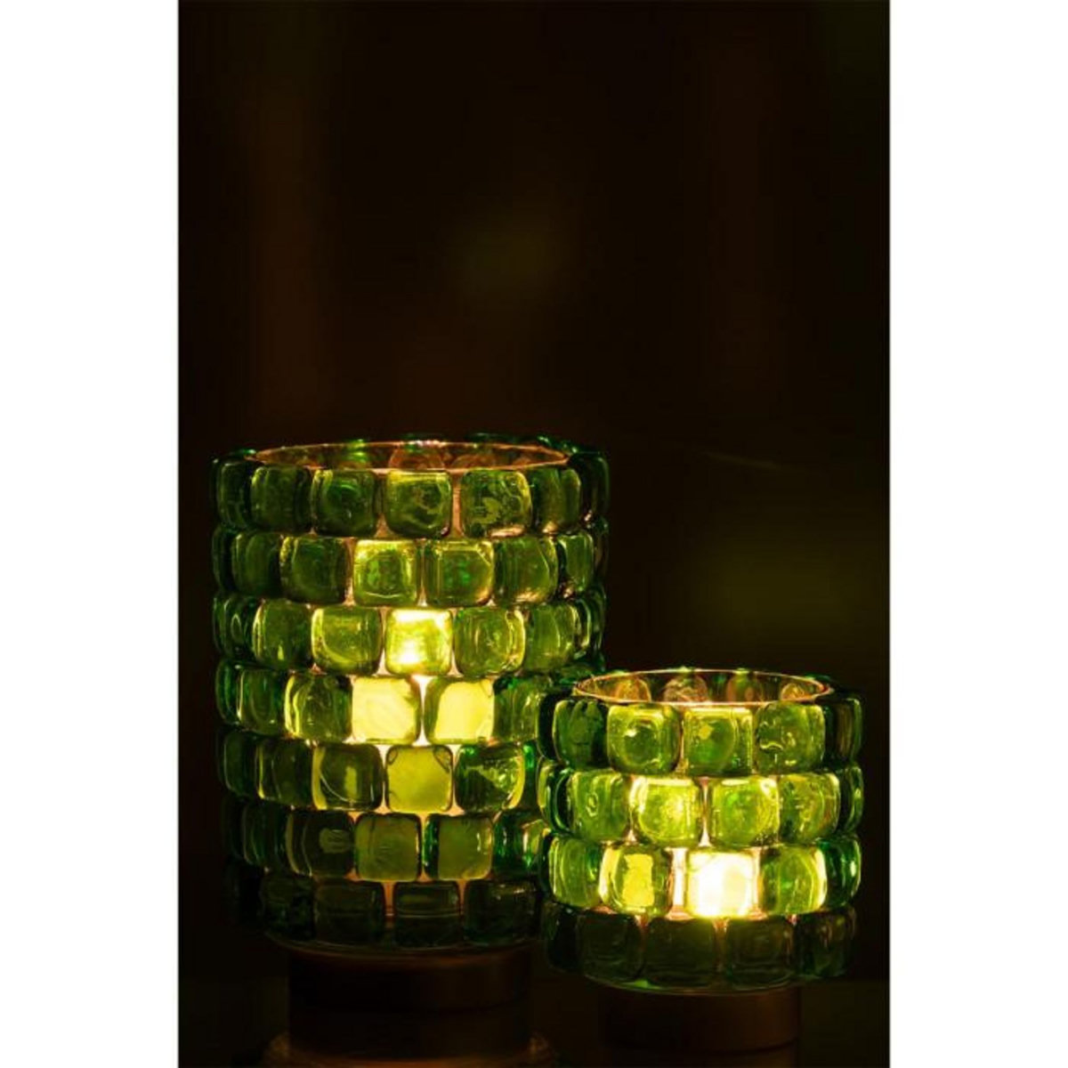 Paris Prix Photophore Mosaïque en Verre  Harlan  20cm Vert