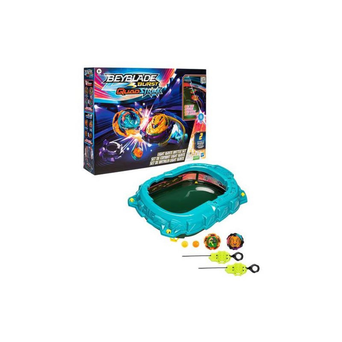 BEYBLADE Jeu de plein air Beyblade Burst QuadStrike Set de combat Light Ignite