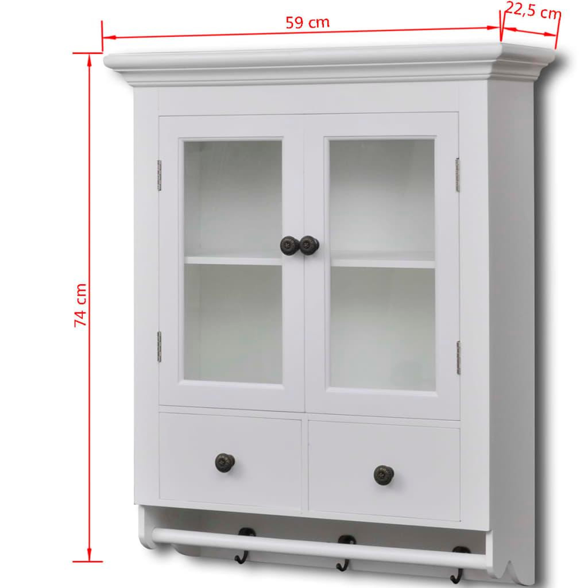 Voir la diapositive 6 : VIDAXL Placard mural de cuisine avec porte en verre Bois blanc