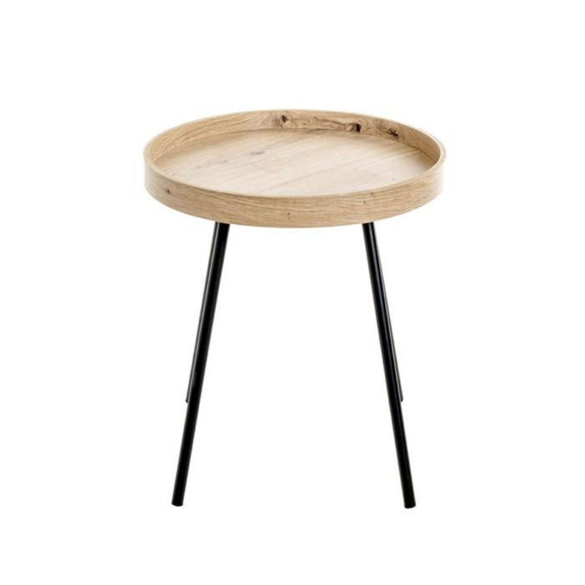 Paris Prix Table d'Appoint avec Rebord  Miranda  45cm Chêne & Noir