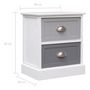 Voir la diapositive 6 : VIDAXL Tables de chevet 2 pcs Gris 38x28x45 cm Bois