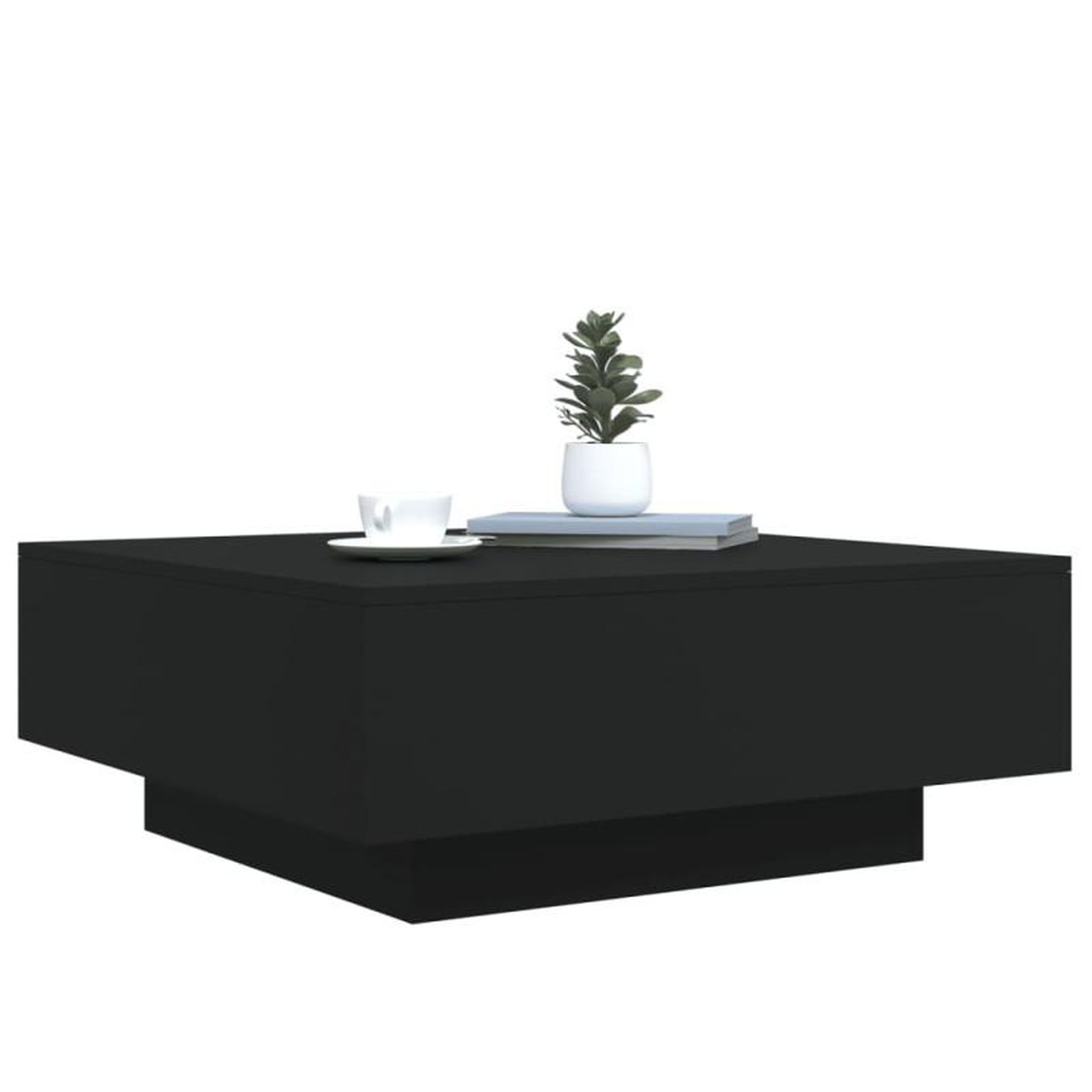 Voir la diapositive 6 : VIDAXL Table basse avec lumières LED noir 80x80x31 cm