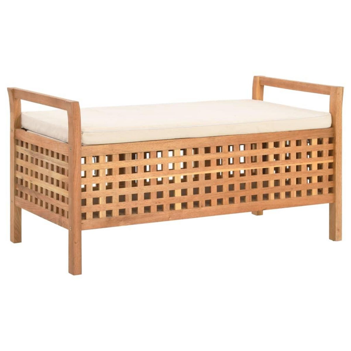 VIDAXL Banc de rangement 93x49x49 cm Bois de noyer massif