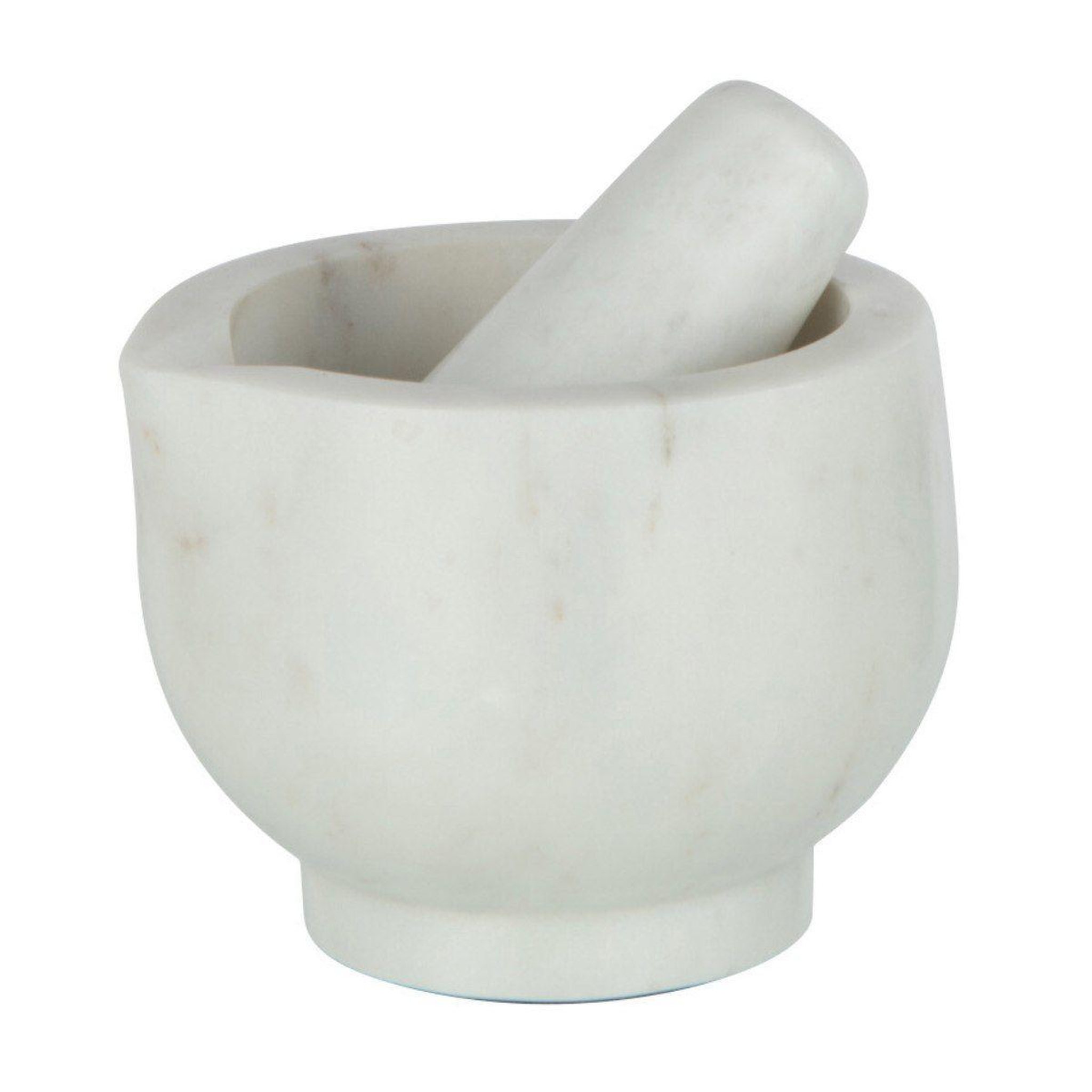 J-LINE Mortier & pilon en marbre  puglia  12cm blanc