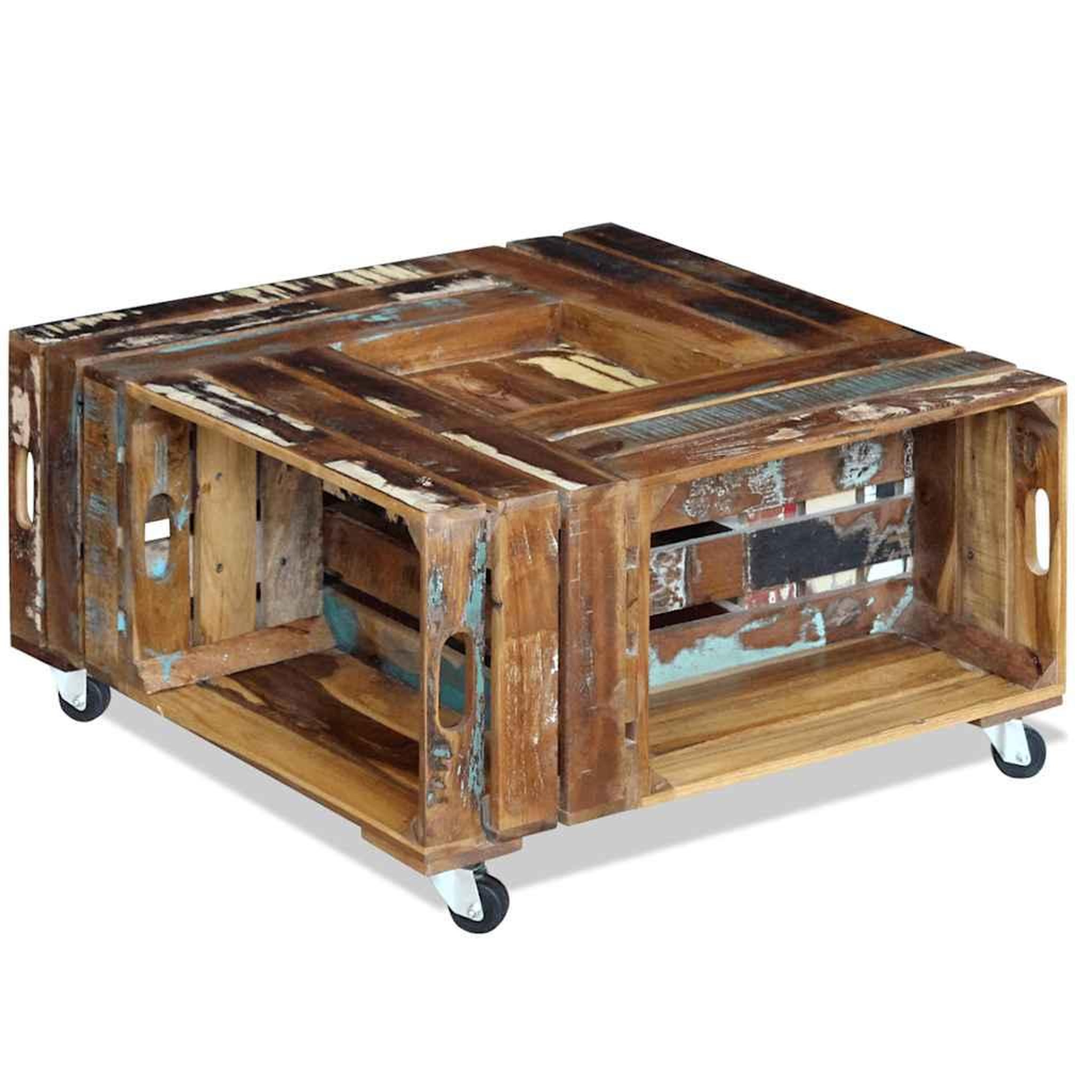 Voir la diapositive 5 : VIDAXL Table basse Bois de recuperation massif 70x70x35 cm