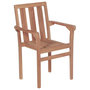 Voir la diapositive 4 : VIDAXL Chaises de jardin empilables avec coussins lot de 8 Teck solide