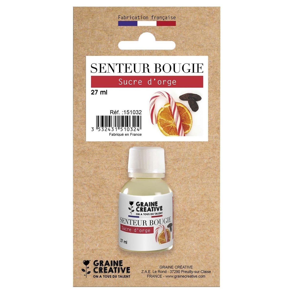 Graine créative Parfum pour bougie 27 ml senteur sucre d'orge
