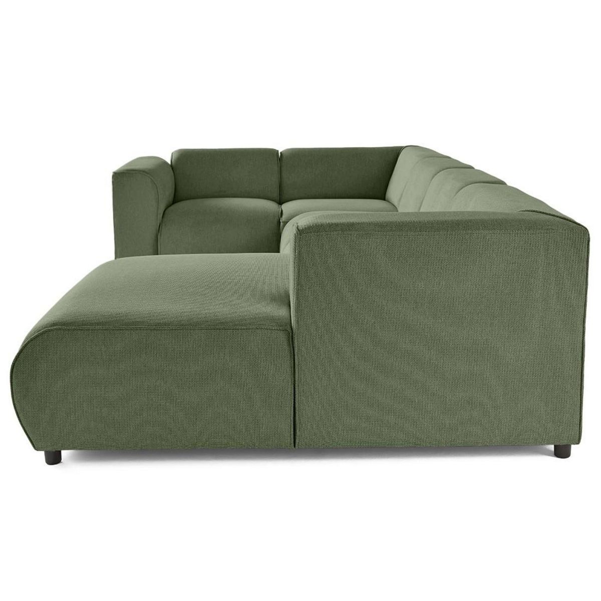 LISA DESIGN Suaro - canapé modulable panoramique d'angle gauche 7 places en tissu texturé