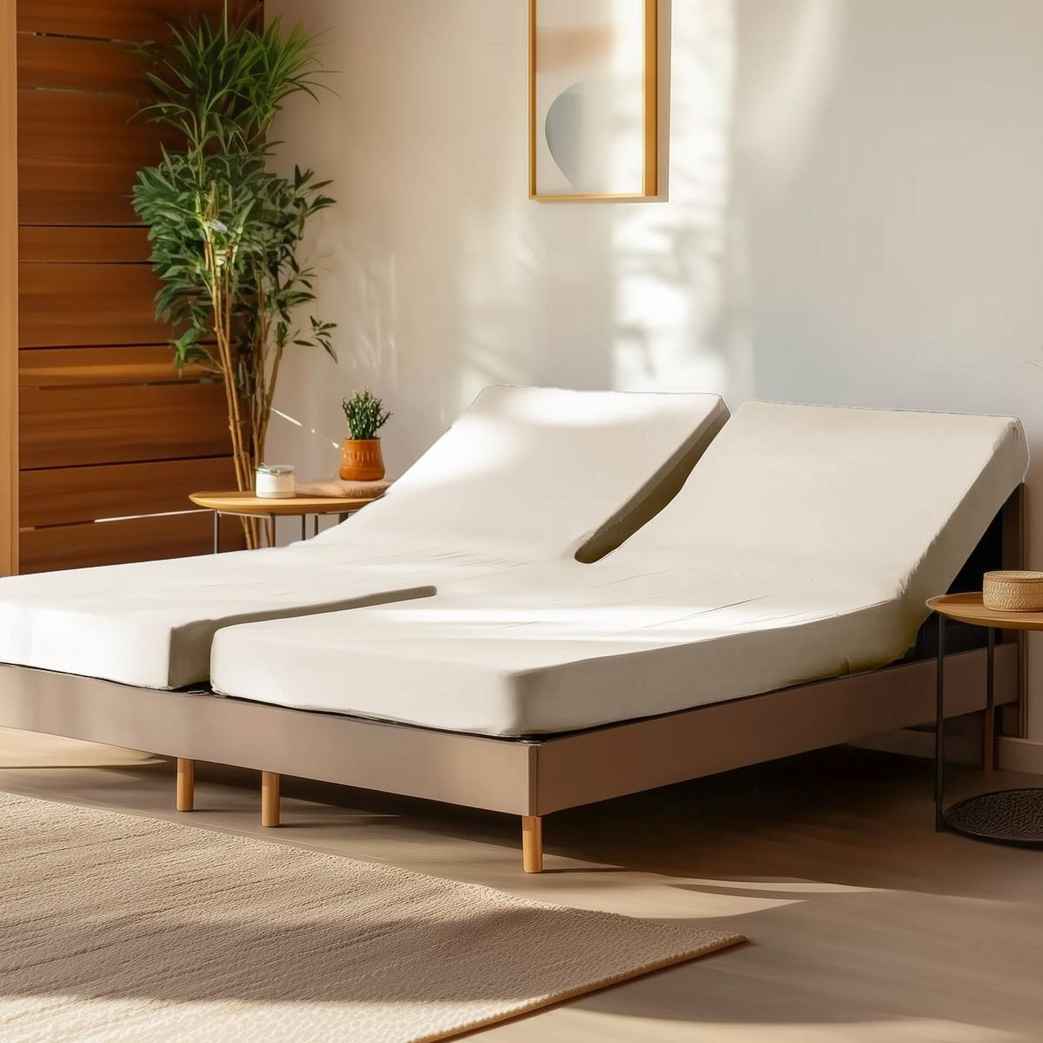 Voir la diapositive 1 : Sensei Maison Drap housse en percale de coton pour lit articulé SOFT PERCALE