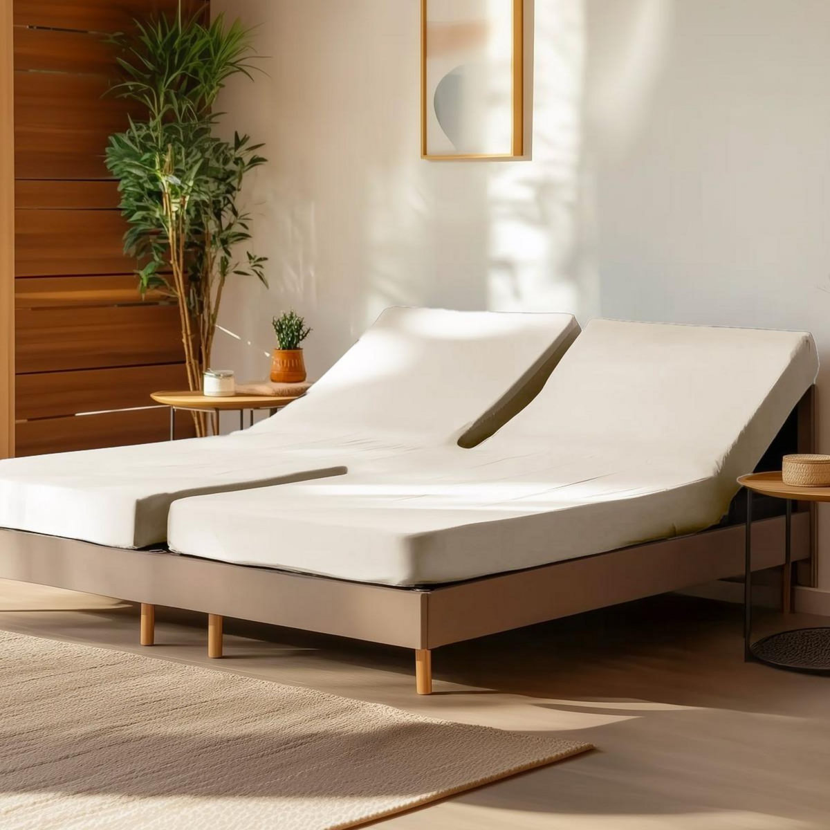 Sensei Maison Drap housse en percale de coton pour lit articulé SOFT PERCALE