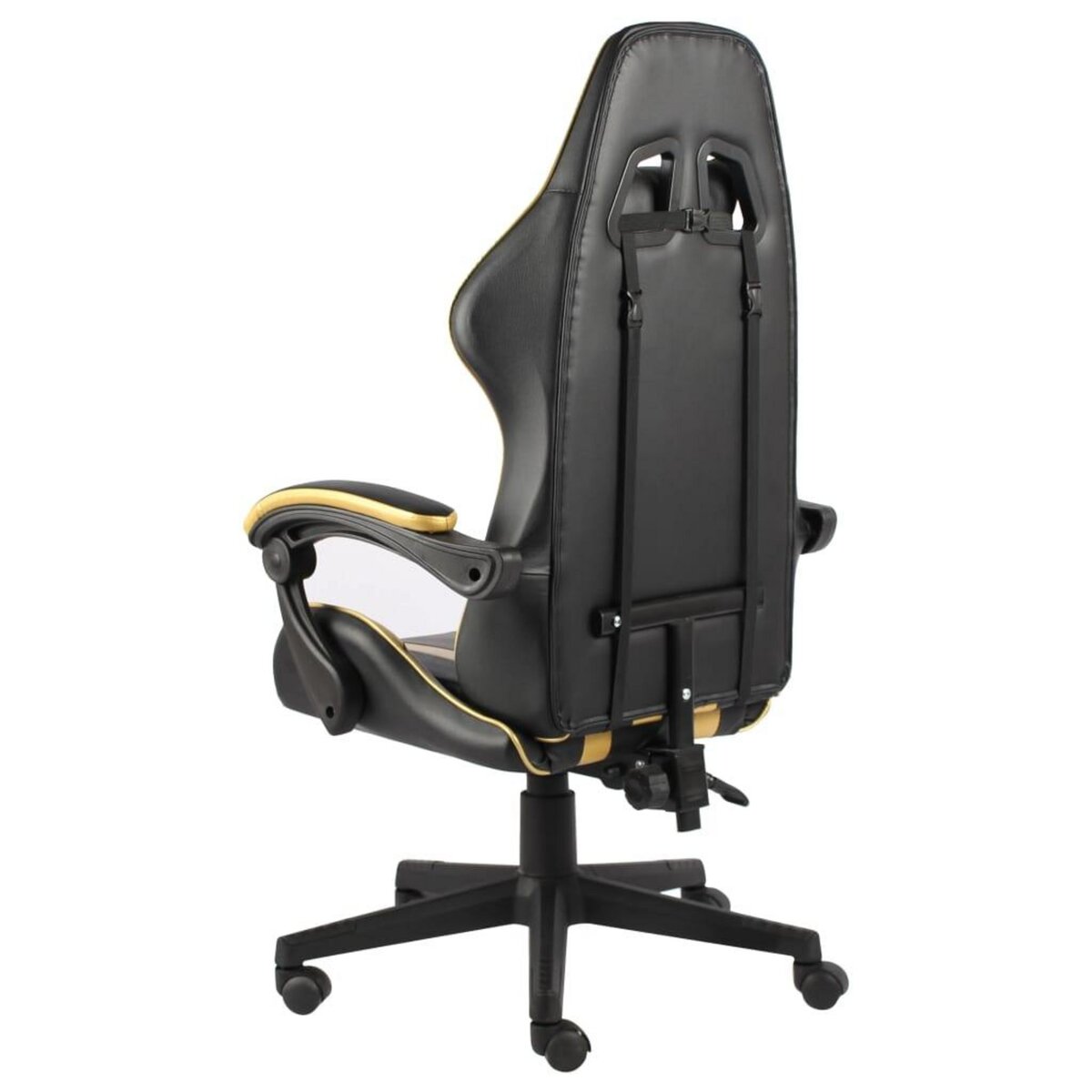 VIDAXL Fauteuil de jeux video Noir et dore Similicuir