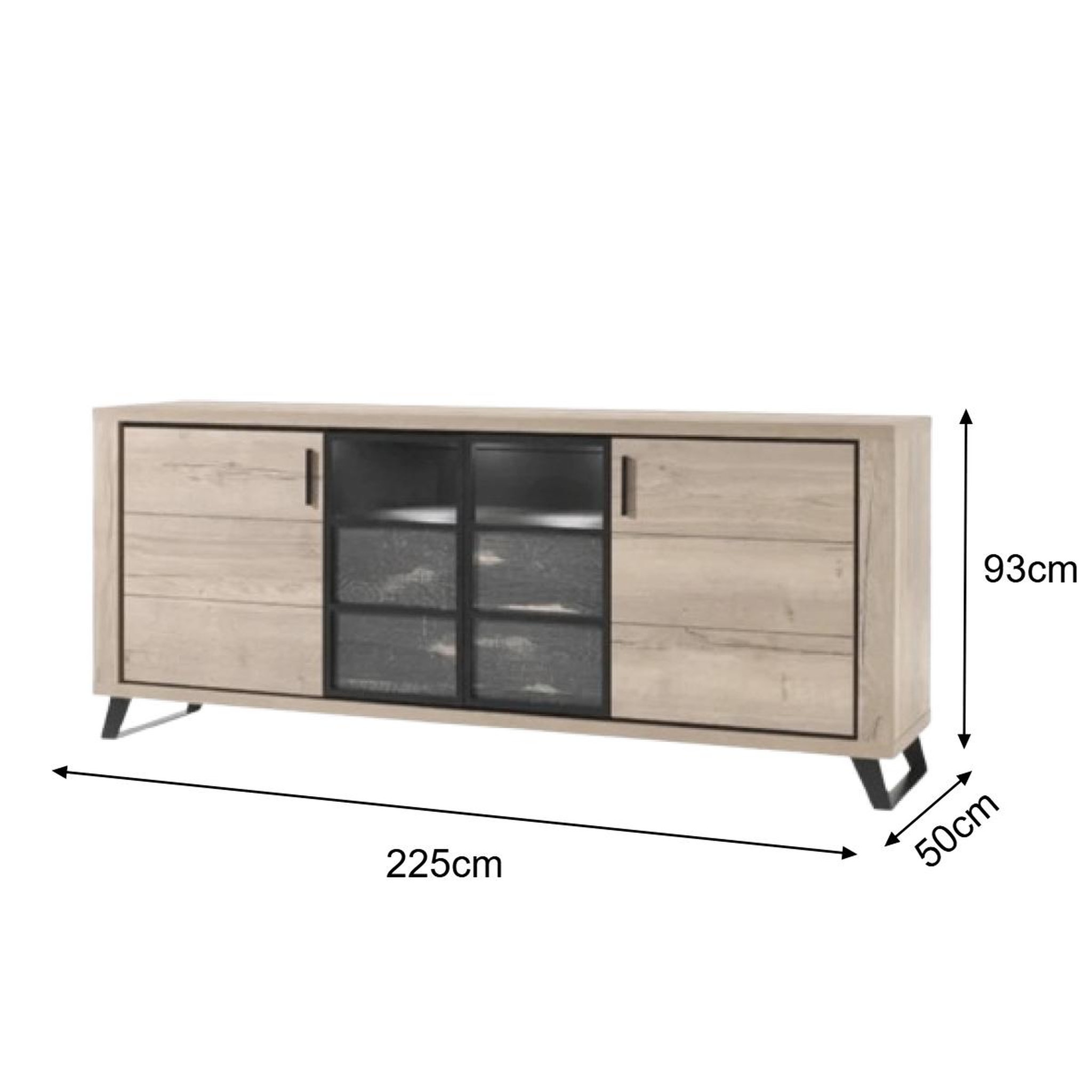 Voir la diapositive 4 : JLC KREATION Buffet contemporain de salle à manger 225cm pero