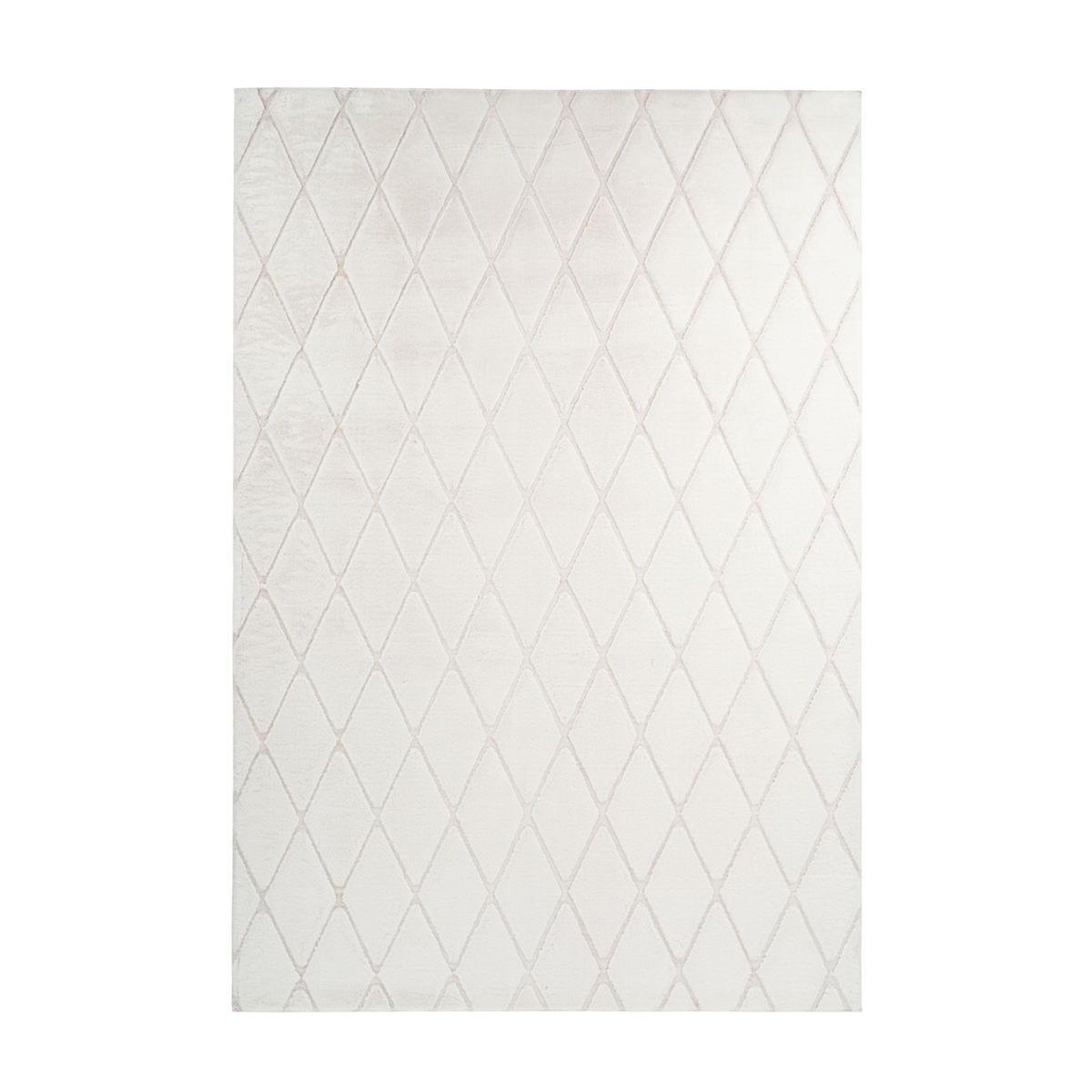 Paris Prix Tapis Shaggy Géométrique  Vivica  Blanc & Crème