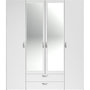 Voir la diapositive 5 : PARISOT Armoire VARIA - Décor blanc - 4 portes battantes + 2 miroirs + 2 tiroirs - L 160 x H 185 x P 51 cm - PARISOT