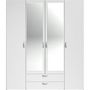 Voir la diapositive 5 : PARISOT Armoire VARIA - Décor blanc - 4 portes battantes + 2 miroirs + 2 tiroirs - L 160 x H 185 x P 51 cm - PARISOT