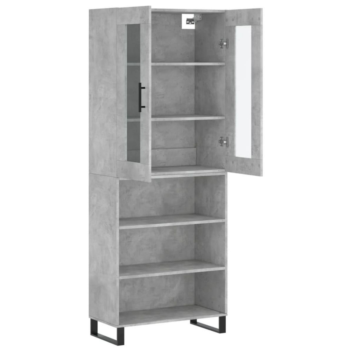 VIDAXL Buffet haut Gris beton 69,5x34x180 cm Bois d'ingenierie