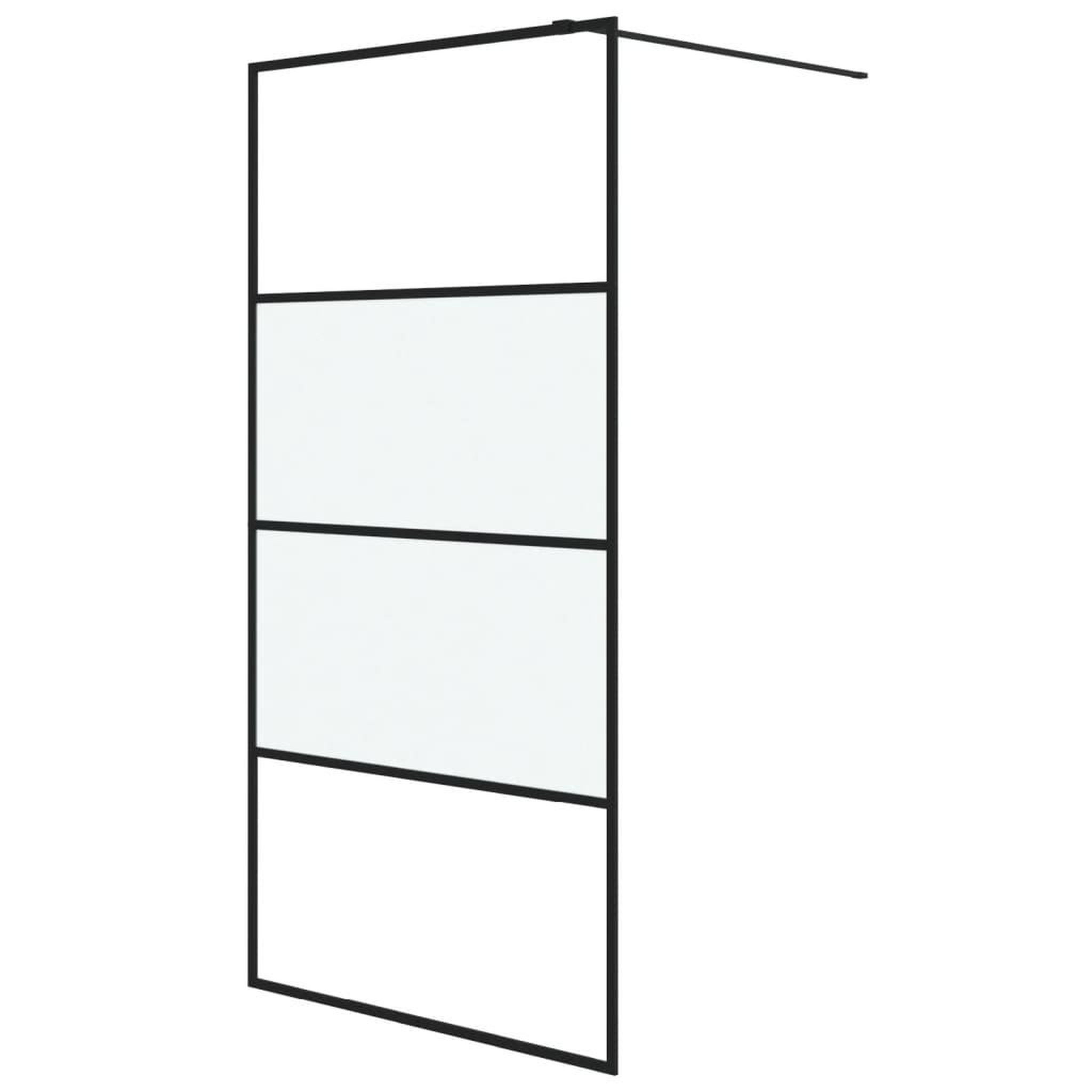 Voir la diapositive 2 : VIDAXL Paroi de douche Noir 100x195 cm Verre ESG demi-depoli