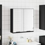VIDAXL Armoire à miroir de salle de bain noir bois d'ingénierie