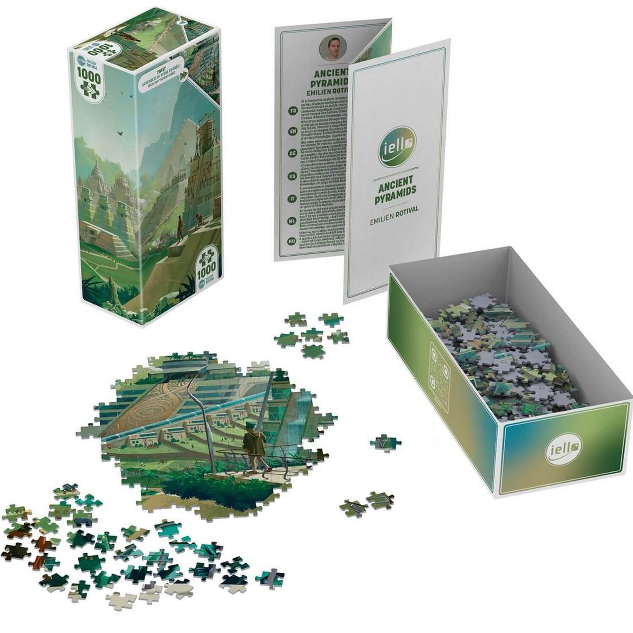 Voir la diapositive 3 : Iello Puzzle 1000 pièces – Twist Ancient Pyramids – Pyramides antiques d’Égypte – Puzzle concept original – Adulte – Iello