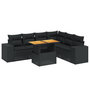 Voir la diapositive 2 : VIDAXL Salon de jardin 7 pcs avec coussins noir resine tressee