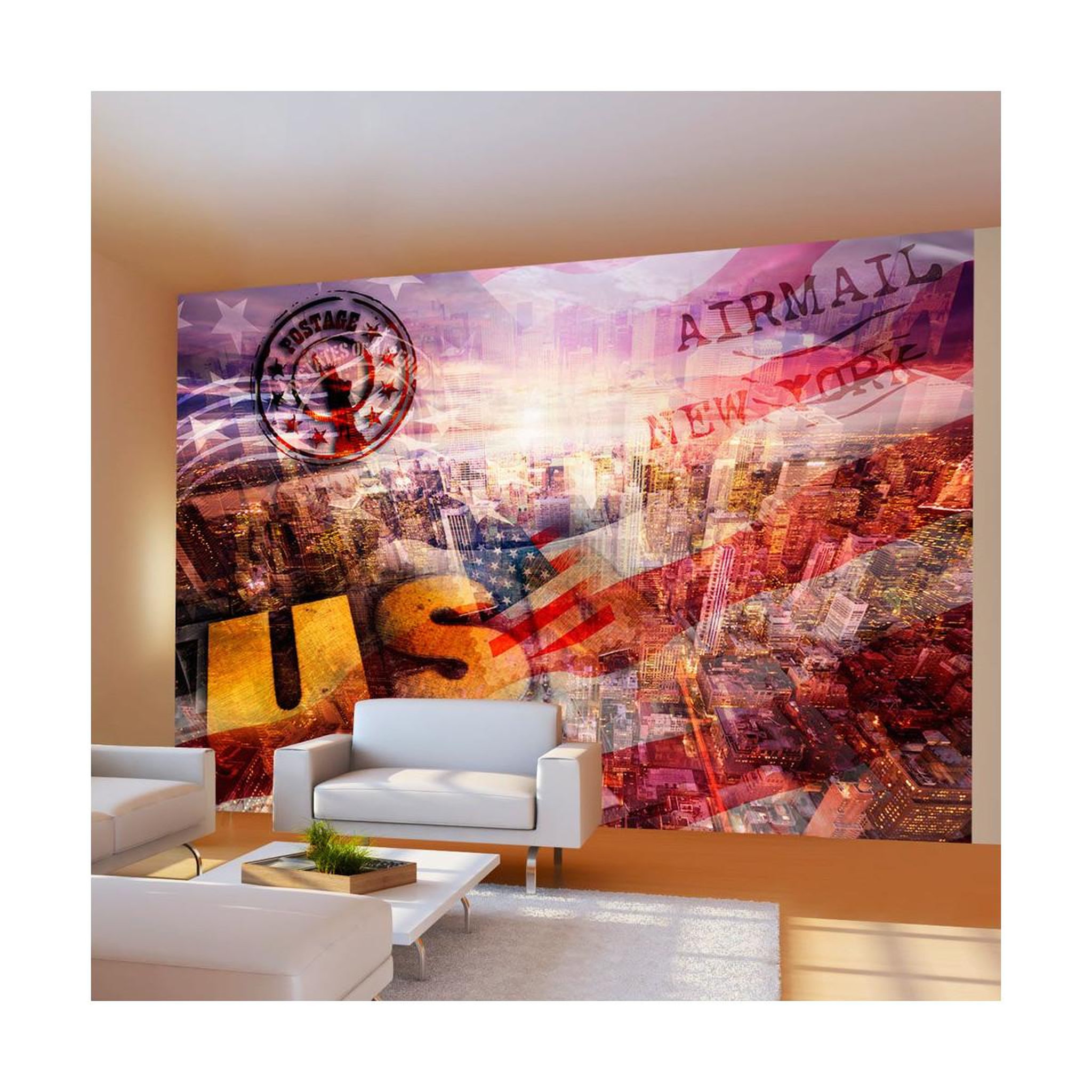 Voir la diapositive 1 : Paris Prix Papier Peint  New York Patriotic Theme