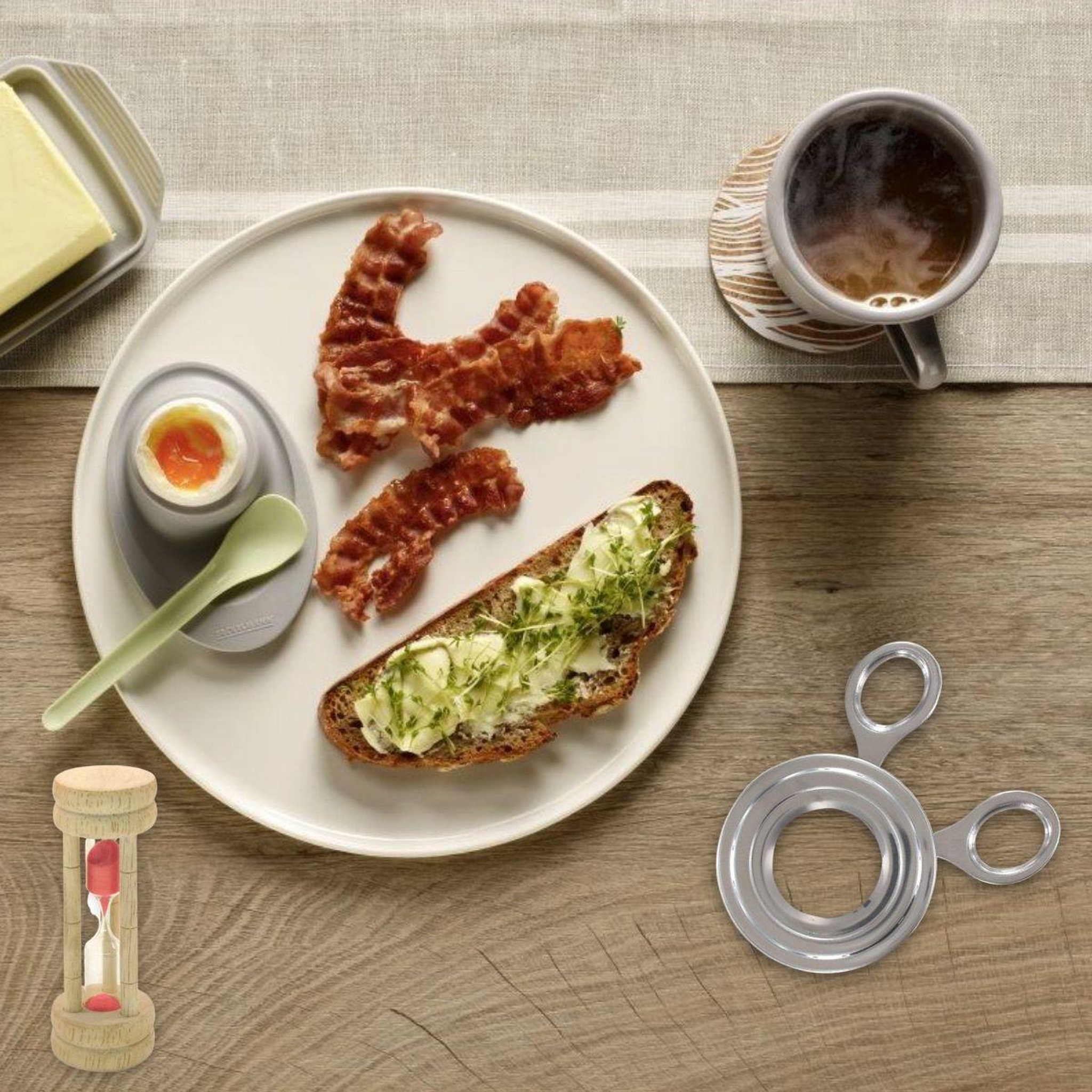 Voir la diapositive 2 : Fackelmann Ensemble de 4 ustensiles de cuisine pour la cuisson des œufs Fackelmann