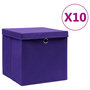 Voir la diapositive 1 : VIDAXL Boîtes de rangement avec couvercles 10 pcs 28x28x28 cm Violet