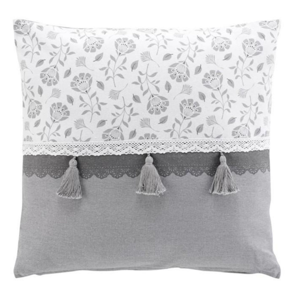 Paris Prix Coussin Déco Imprimé  Flavie  50x50cm Gris