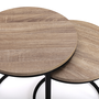 Voir la diapositive 4 : ID MARKET Lot de 2 tables basses gigognes DETROIT rondes 40/45 design industriel