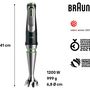 Voir la diapositive 3 : BRAUN Mixeur MQ9187XLI MultiQuick 9 noir et gris 8 accessoires