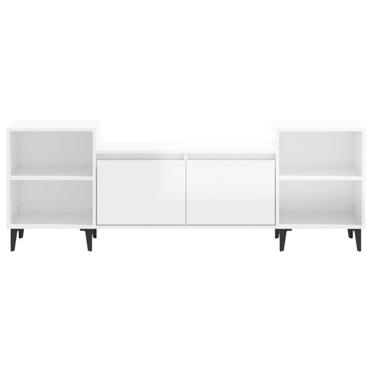 VIDAXL Meuble TV Blanc brillant 160x35x55 cm Bois d'ingenierie