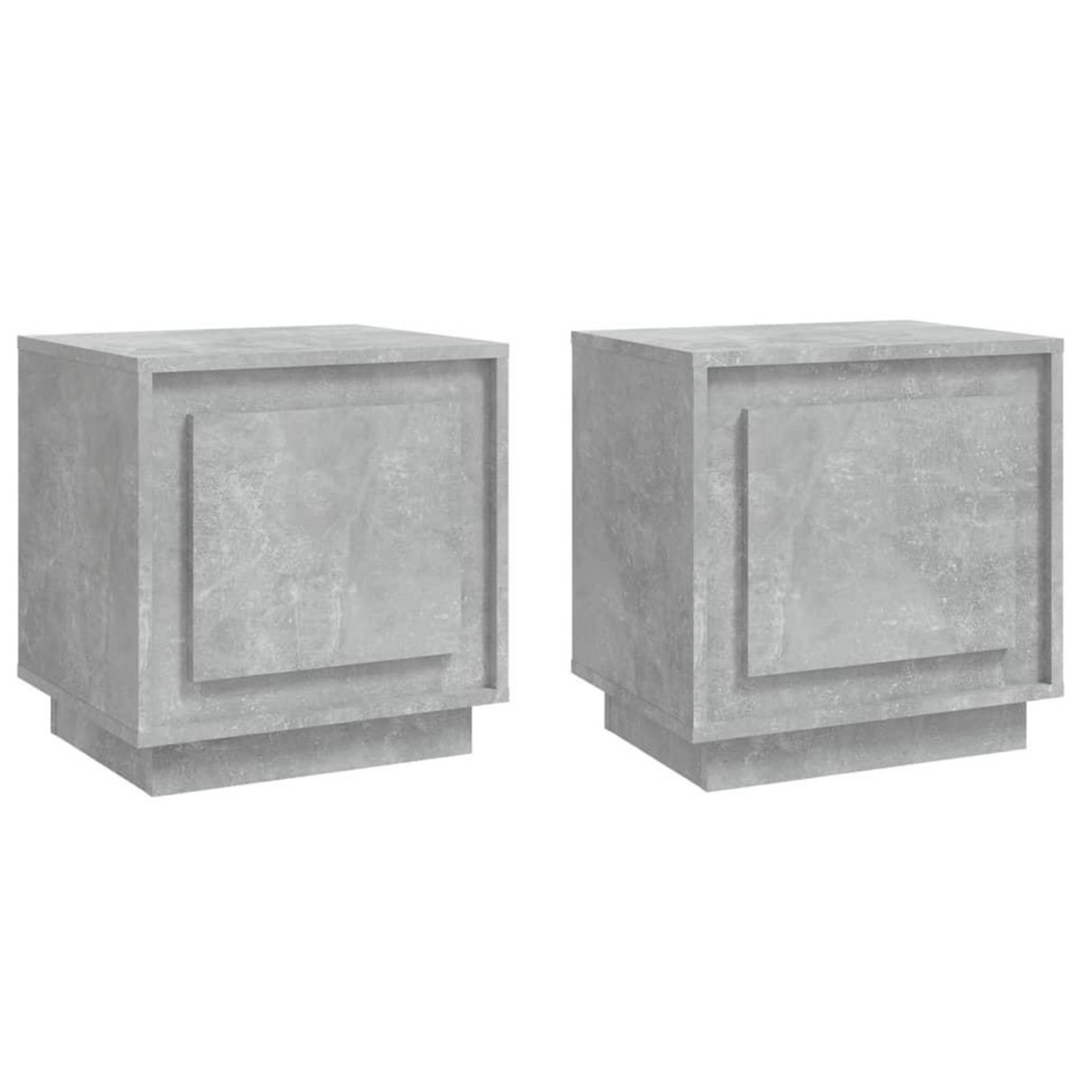 VIDAXL Tables de chevet 2 pcs gris beton 44x35x45 cm bois d'ingenierie
