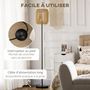 Voir la diapositive 5 : HOMCOM Lampadaire aspect cannage style cosy 40 W max. H.158 cm piètement mât métal noir abat-jour corde papier tressé main