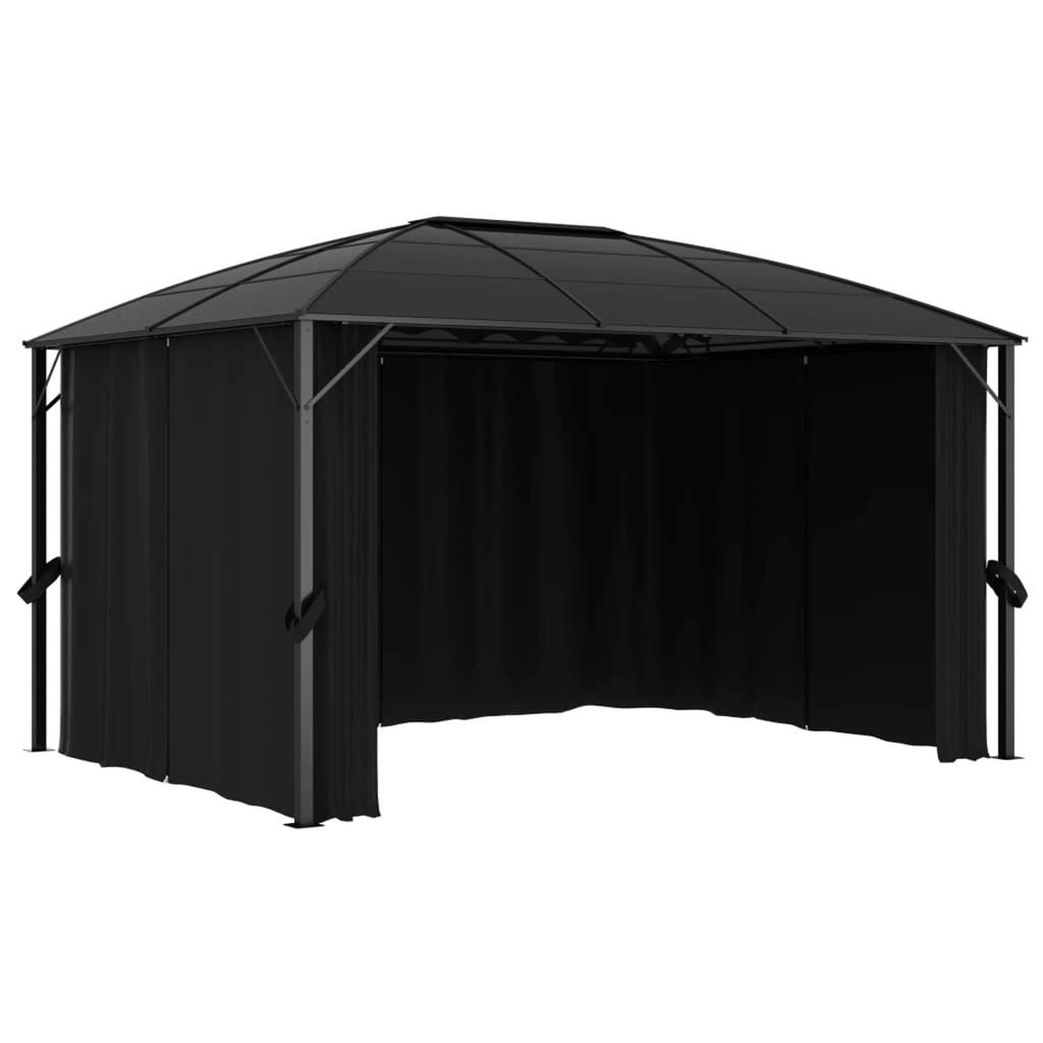 Voir la diapositive 5 : VIDAXL Tonnelle avec rideaux 400x300x265 cm Anthracite