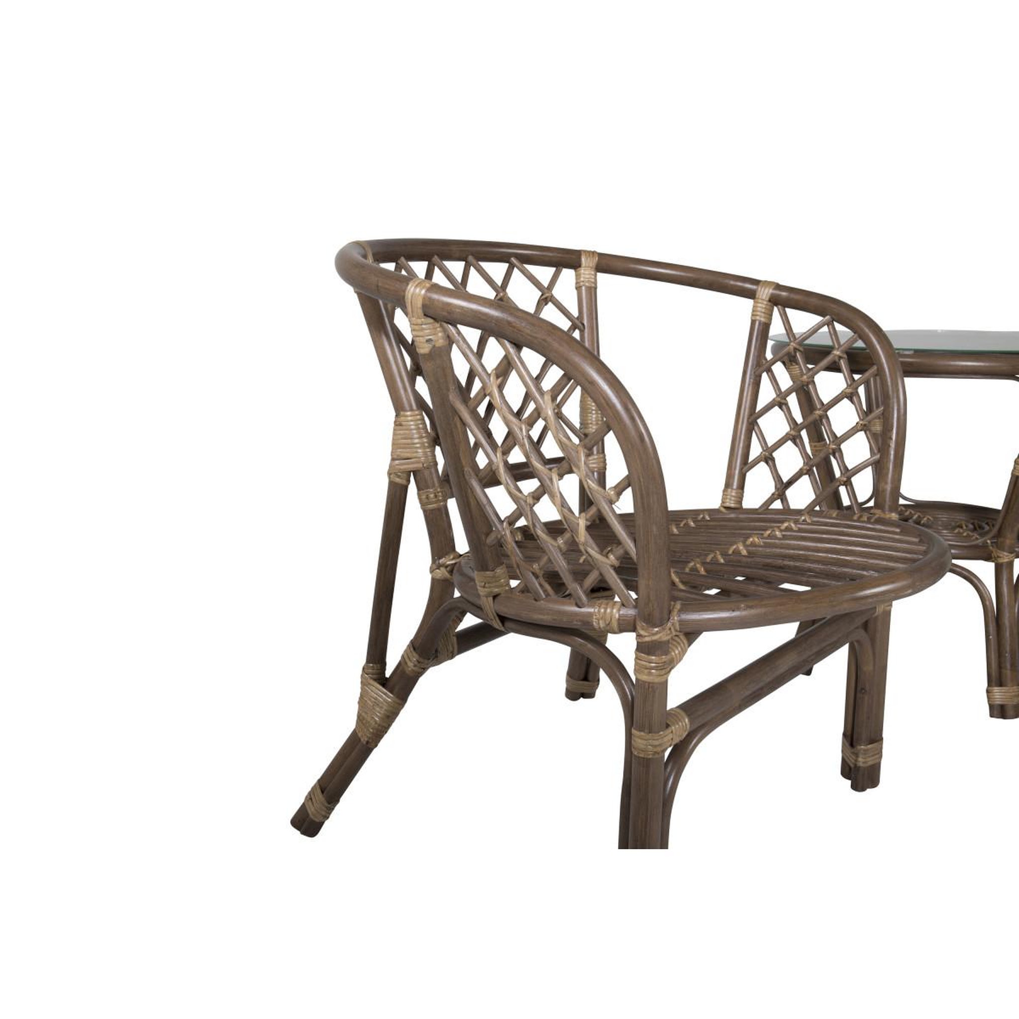 Voir la diapositive 5 : Paris Prix Ensemble table de jardin & 2 fauteuils  wera  55cm noyer